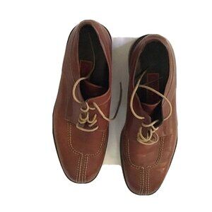 Vintage Mens Leather Lace-Up Shoes Brown Size 9